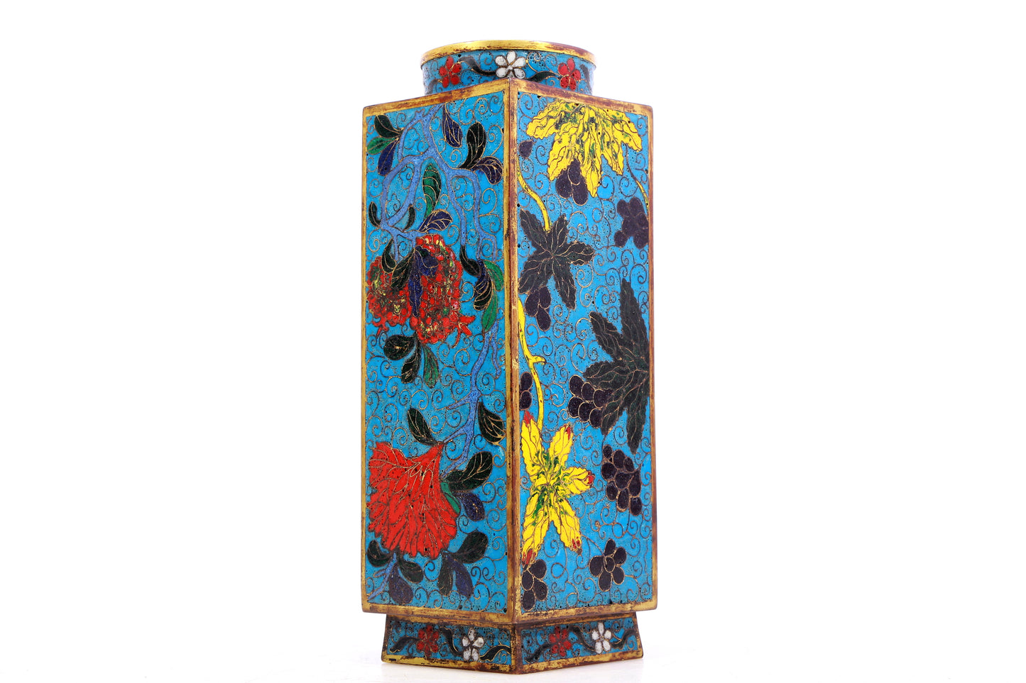 cloisonne floral vase