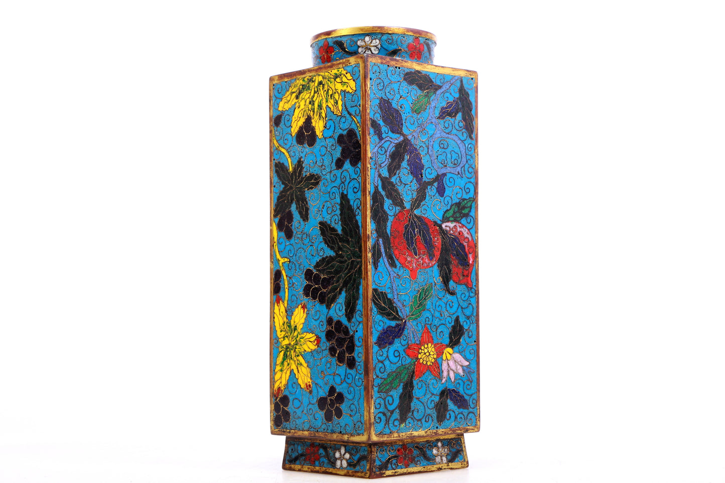 cloisonne floral vase