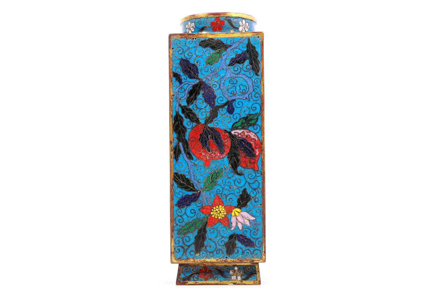 cloisonne floral vase