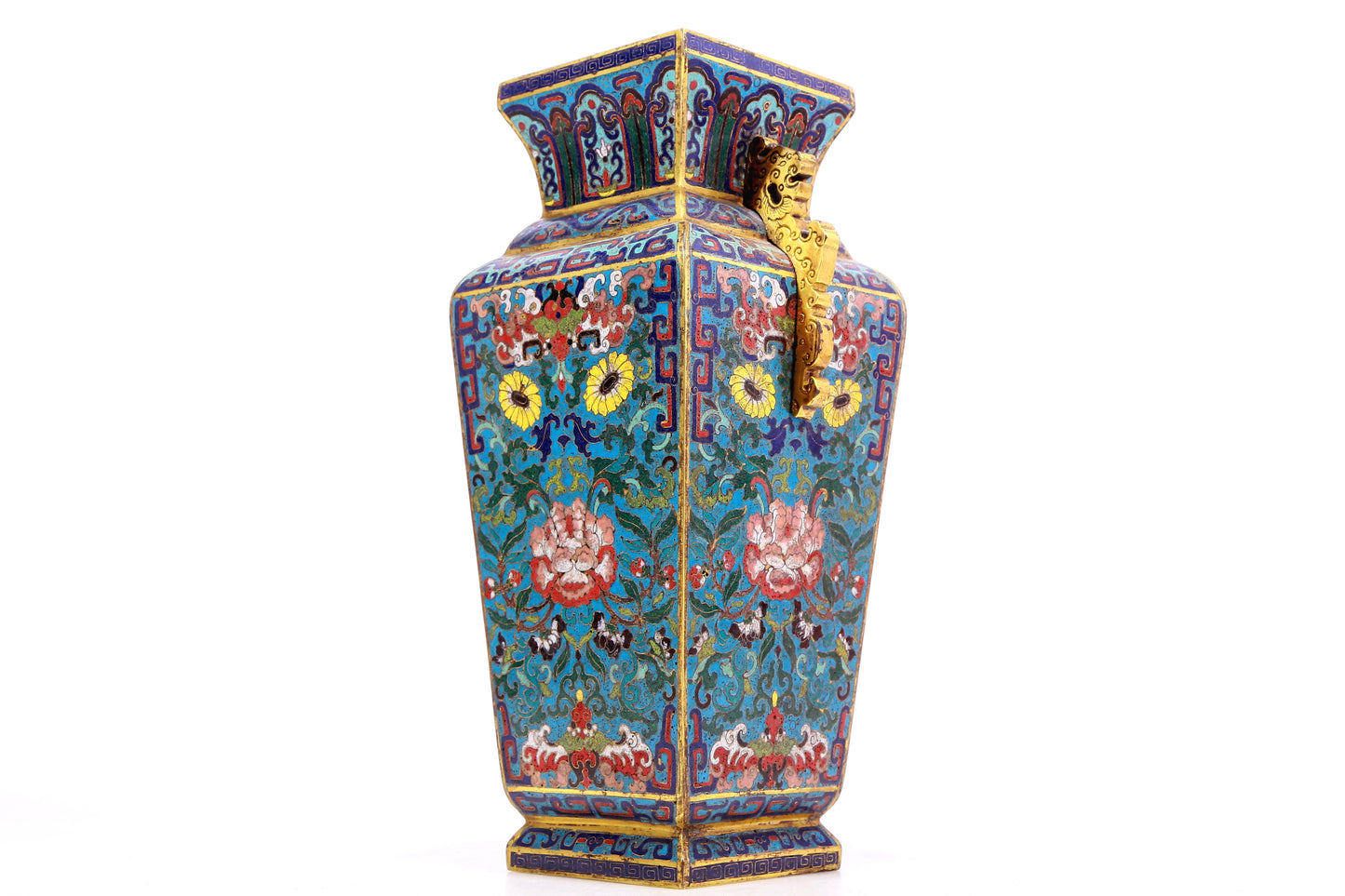 Wonderful Cloisonne 'Dragon' Lion-Handled Vase