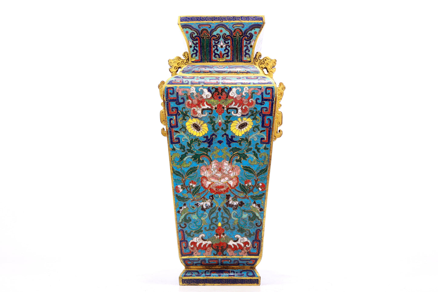 Wonderful Cloisonne 'Dragon' Lion-Handled Vase