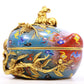 An Exquisite Cloisonne 'Bat& Auspicious Cloud' Peach-Form Box