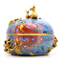 An Exquisite Cloisonne 'Bat& Auspicious Cloud' Peach-Form Box