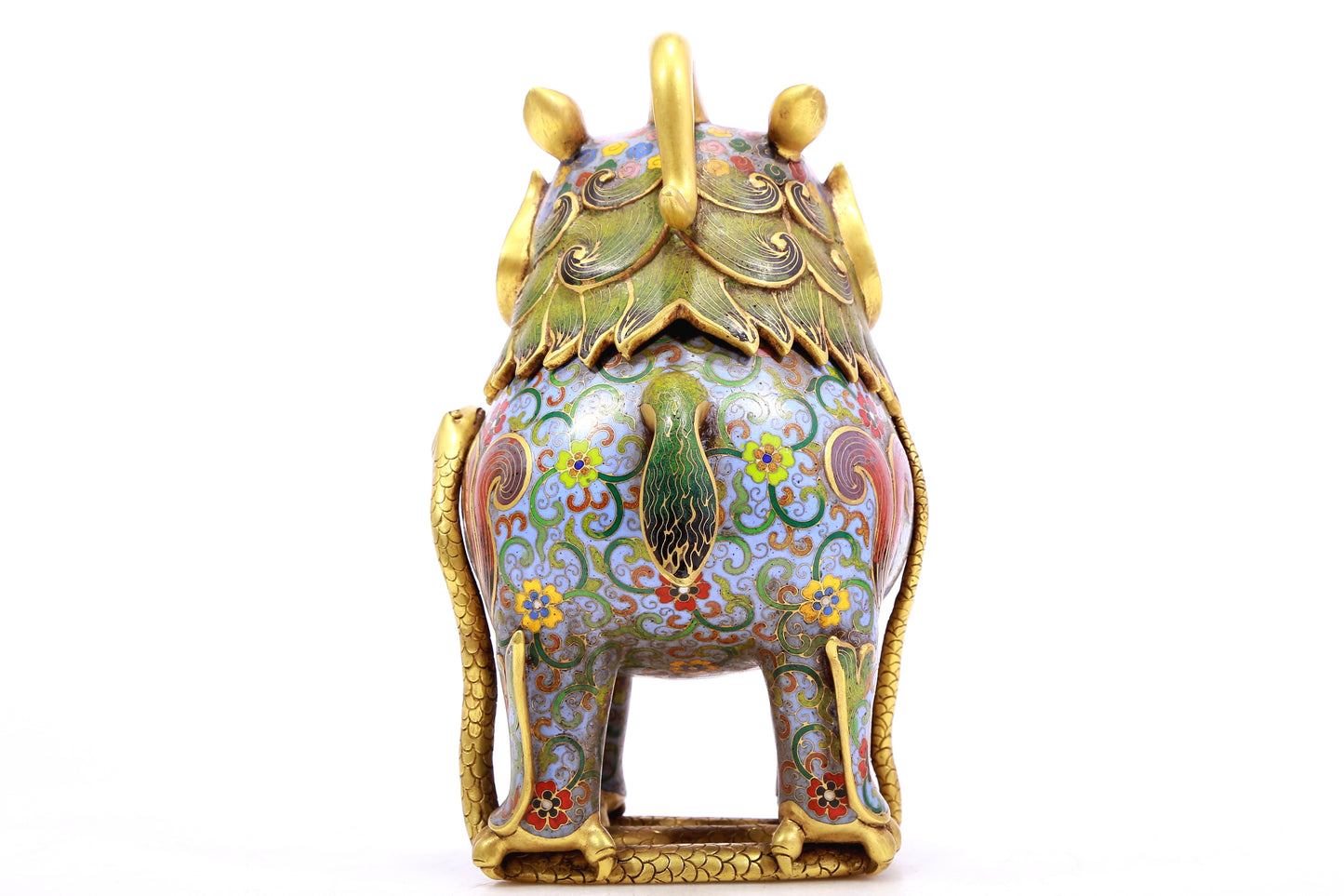 An Exquisite Cloisonne Unicorn-Form Censer