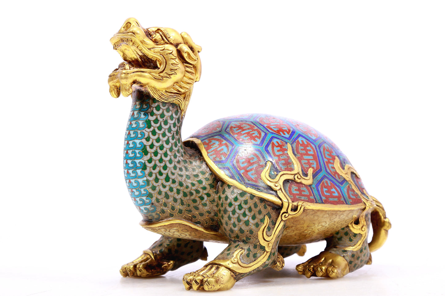 An Exquisite Cloisonne Mythical Tortoise