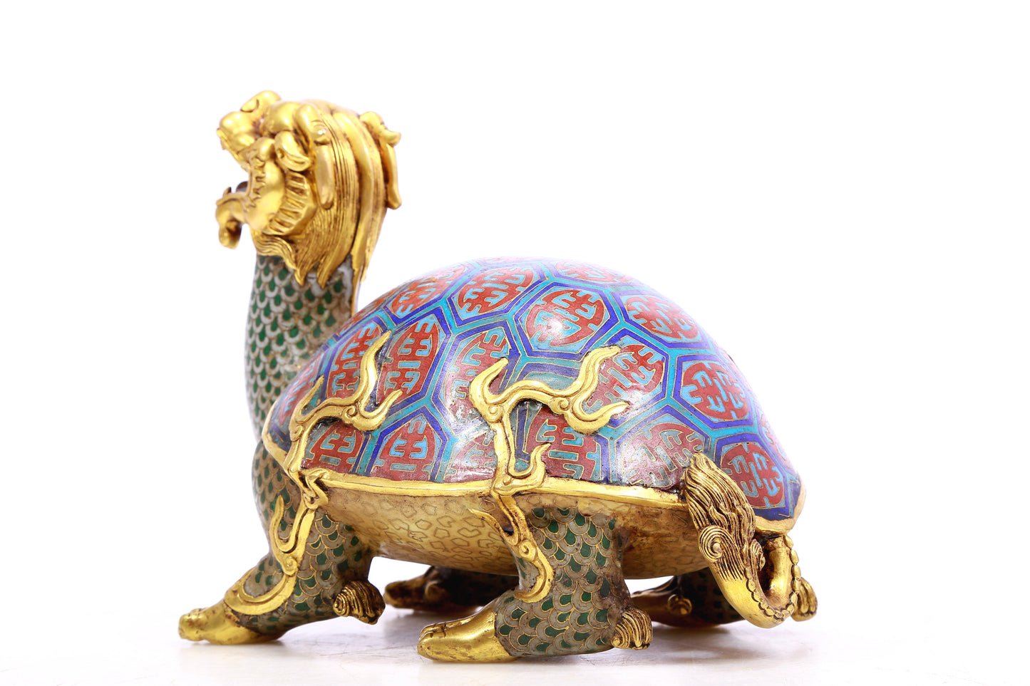 An Exquisite Cloisonne Mythical Tortoise