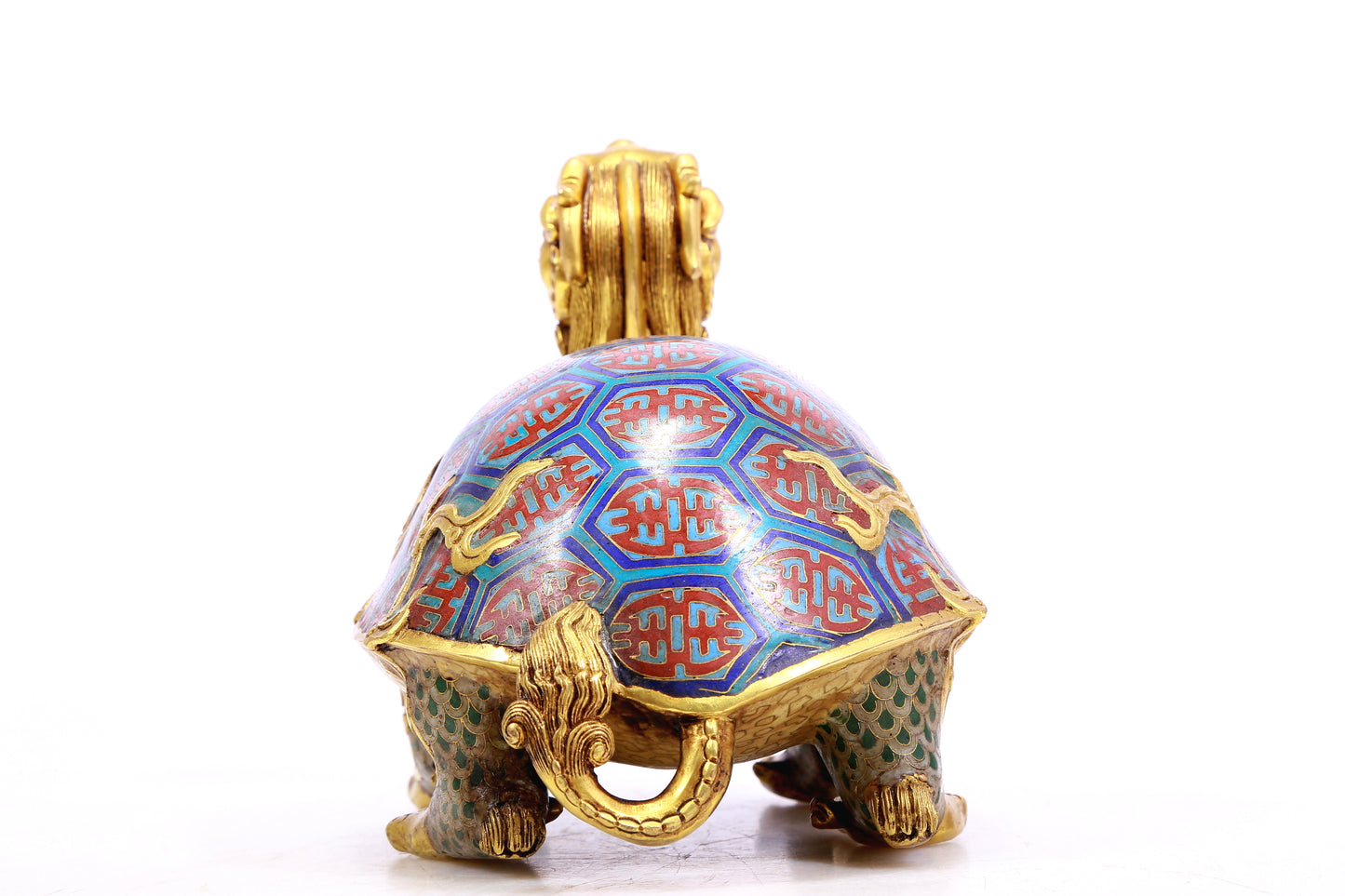 An Exquisite Cloisonne Mythical Tortoise