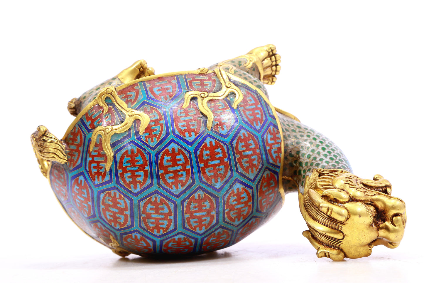 An Exquisite Cloisonne Mythical Tortoise