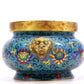 A Gorgeous Cloisonne 'Scrolling Lotus' Lion-Handled Censer