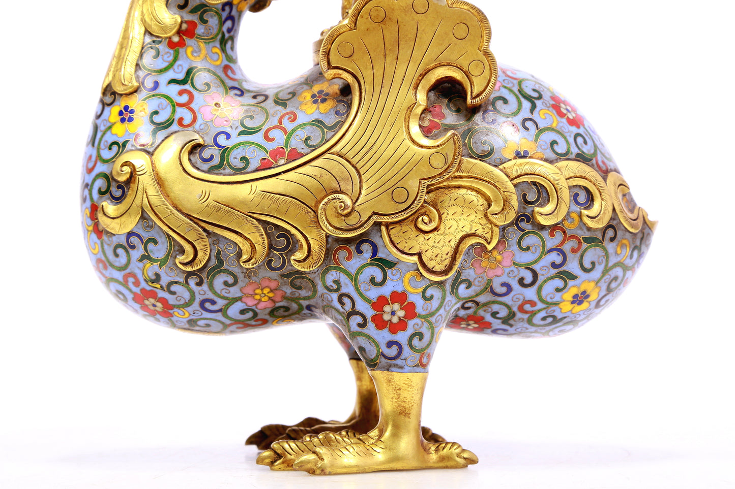 A Gorgeous Cloisonne Duck-Form Censer