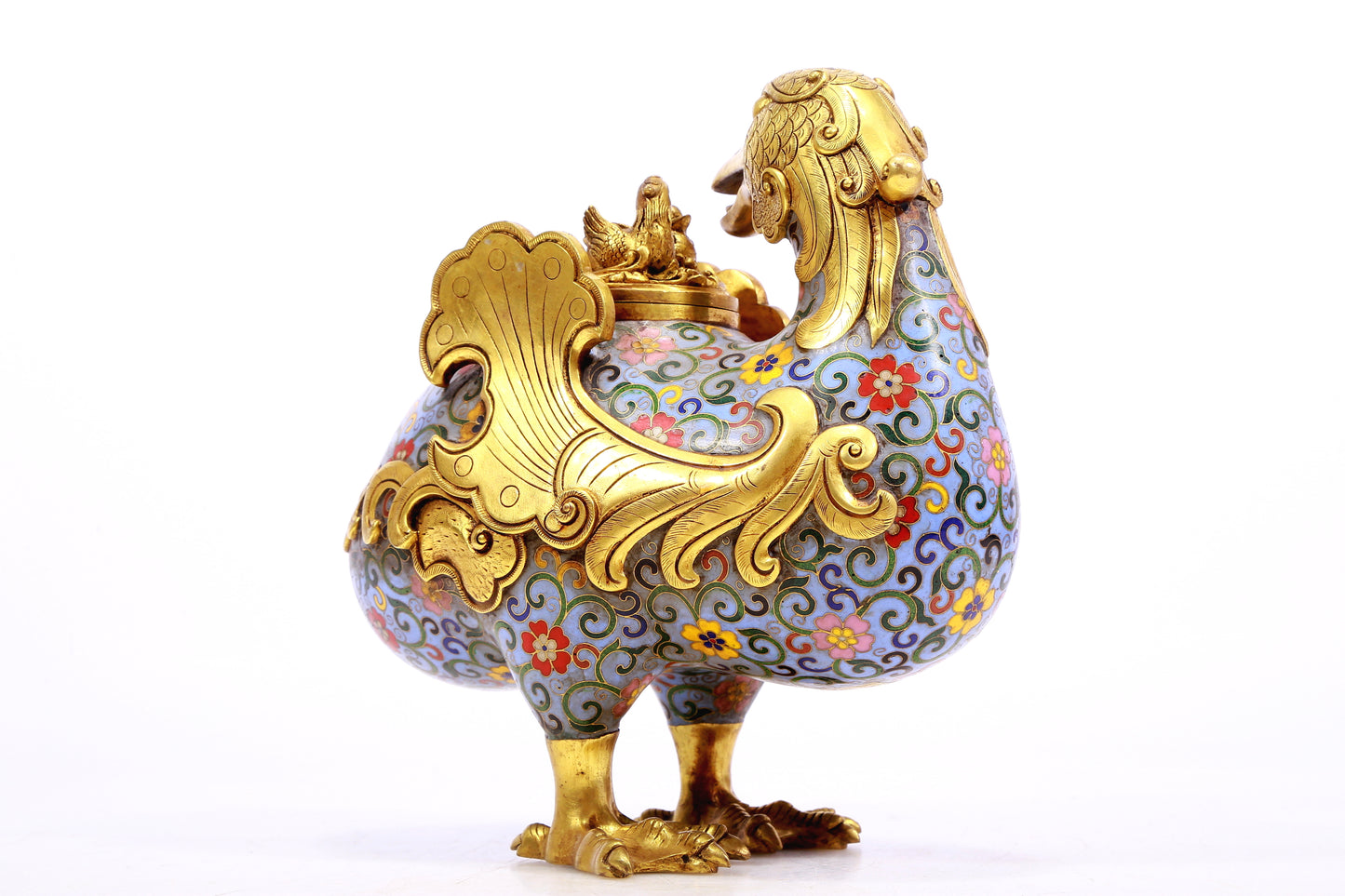 A Gorgeous Cloisonne Duck-Form Censer