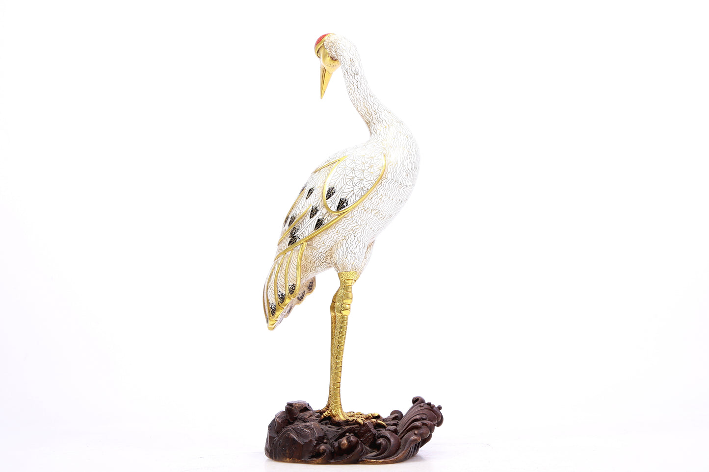 A Gorgeous Pair Of Cloisonne Cranes