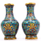 A Wonderful Pair Of Cloisonne 'Scrolling Lotus' Vases