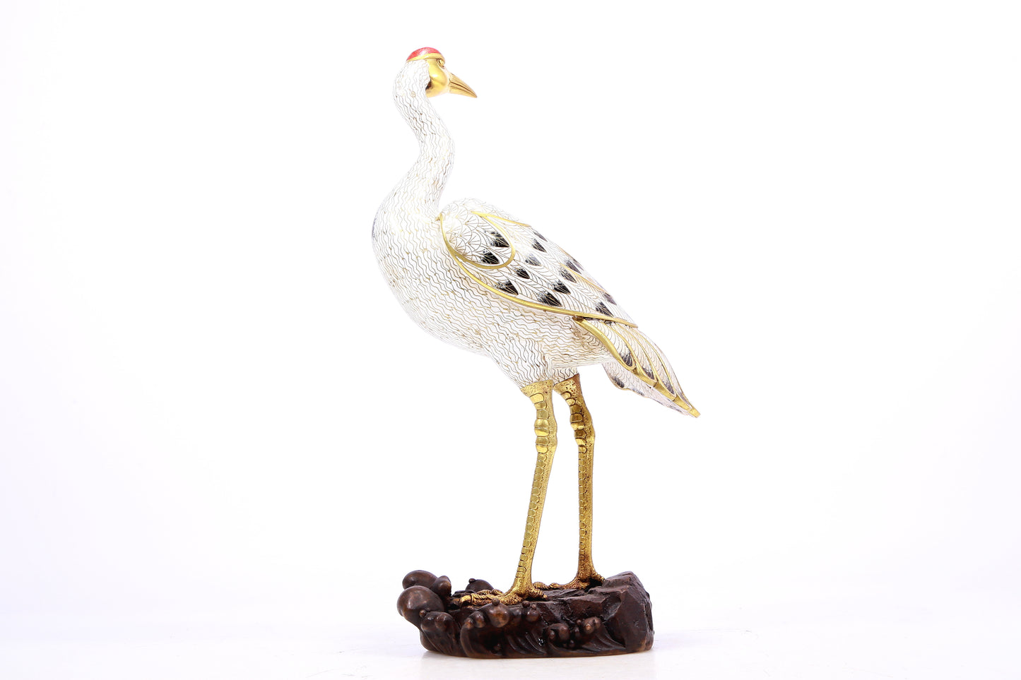 A Gorgeous Pair Of Cloisonne Cranes