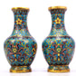 A Wonderful Pair Of Cloisonne 'Scrolling Lotus' Vases