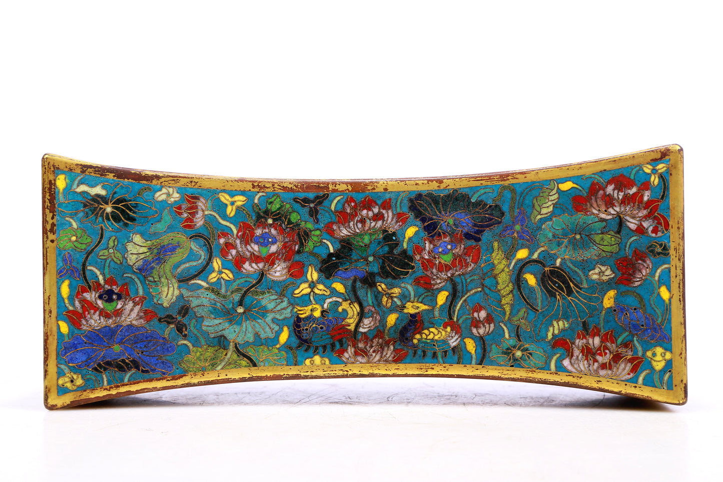 A Gorgeous Cloisonne 'Lotus' Pillow