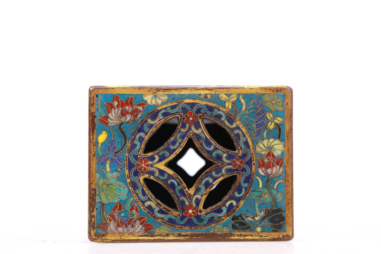 A Gorgeous Cloisonne 'Lotus' Pillow