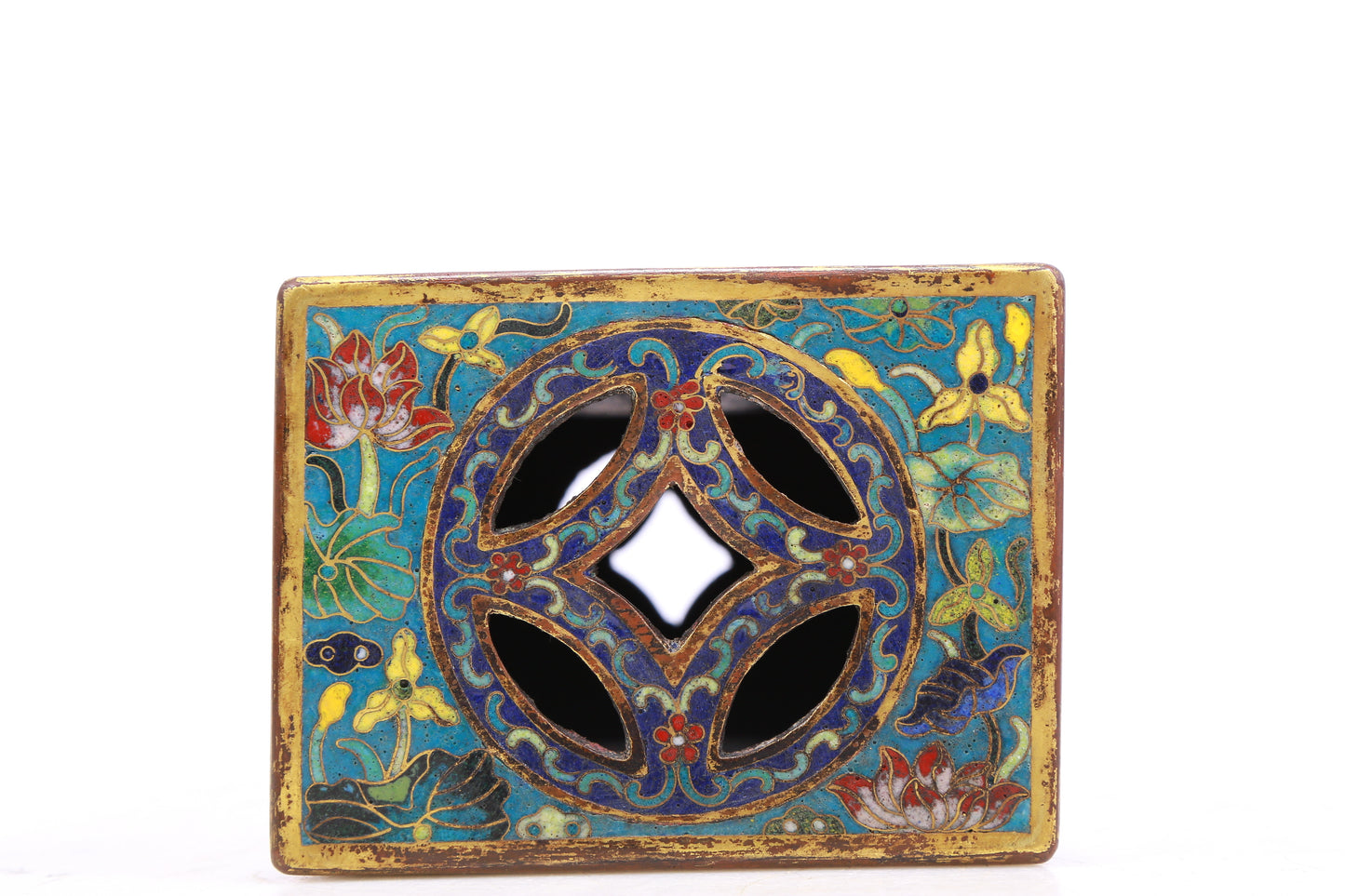 A Gorgeous Cloisonne 'Lotus' Pillow