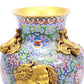 A Precious Cloisonne 'Scrolling Lotus& Auspicious Beast' Vase