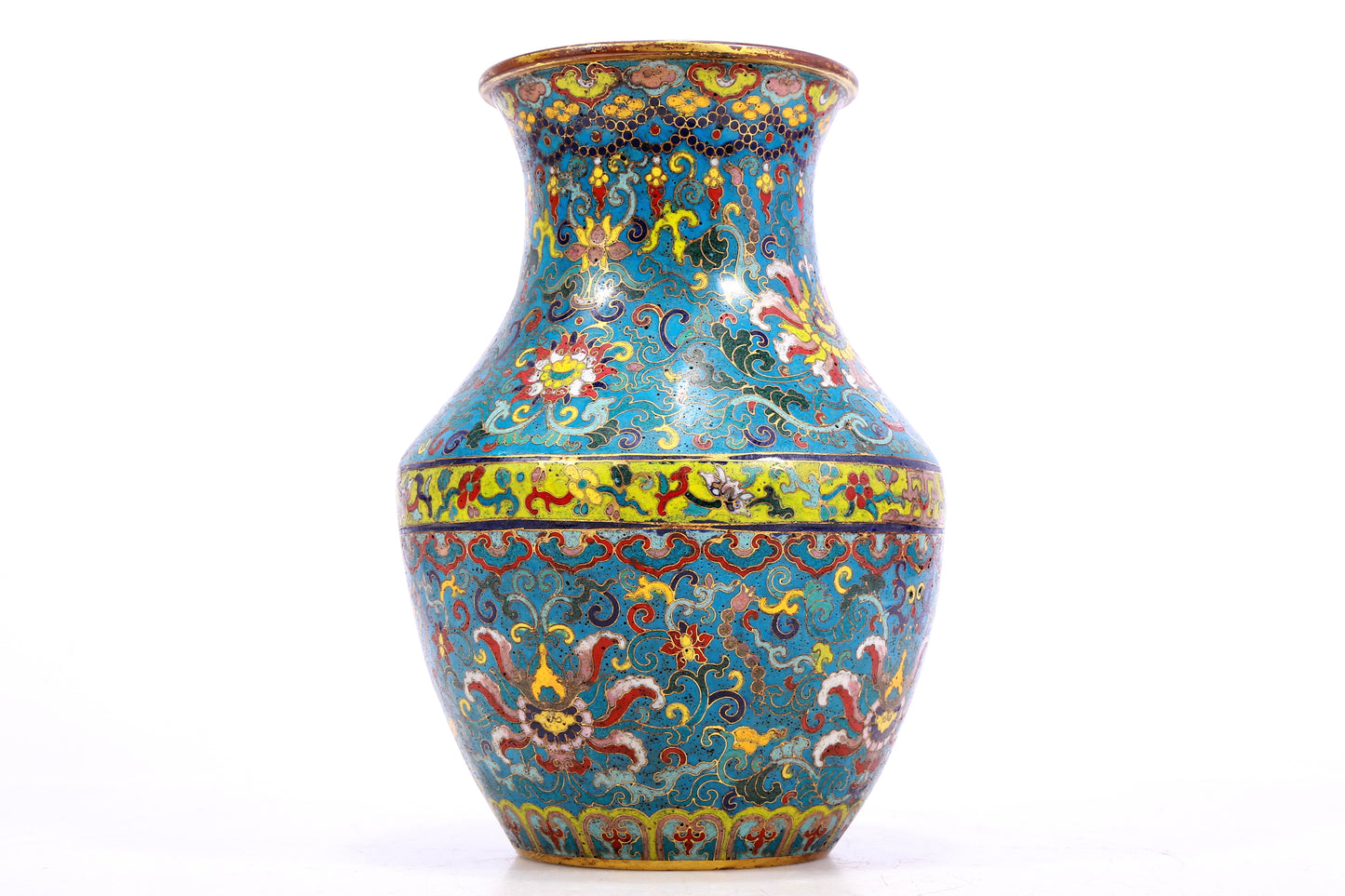 An Exquisite Cloisonne 'Scrolling Lotus' Vase