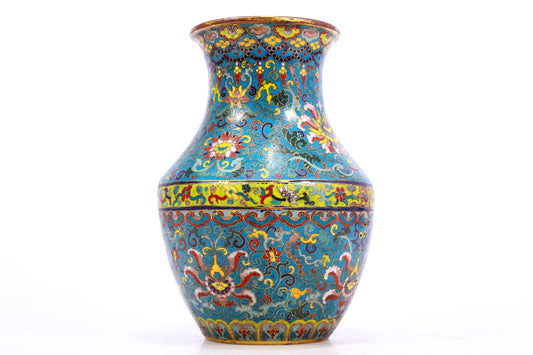 An Exquisite Cloisonne 'Scrolling Lotus' Vase