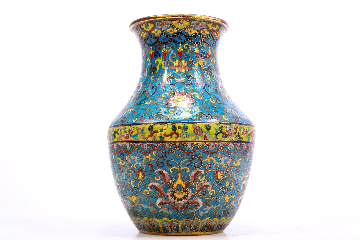 An Exquisite Cloisonne 'Scrolling Lotus' Vase