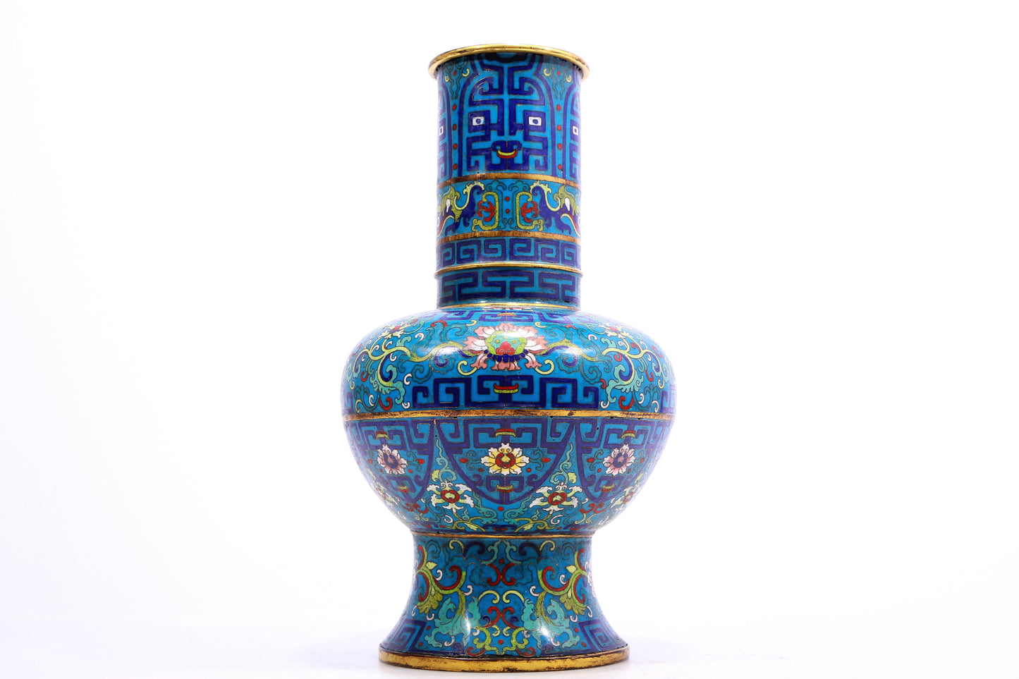 A cloisonné vase with lotus pattern