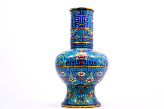 A cloisonné vase with lotus pattern