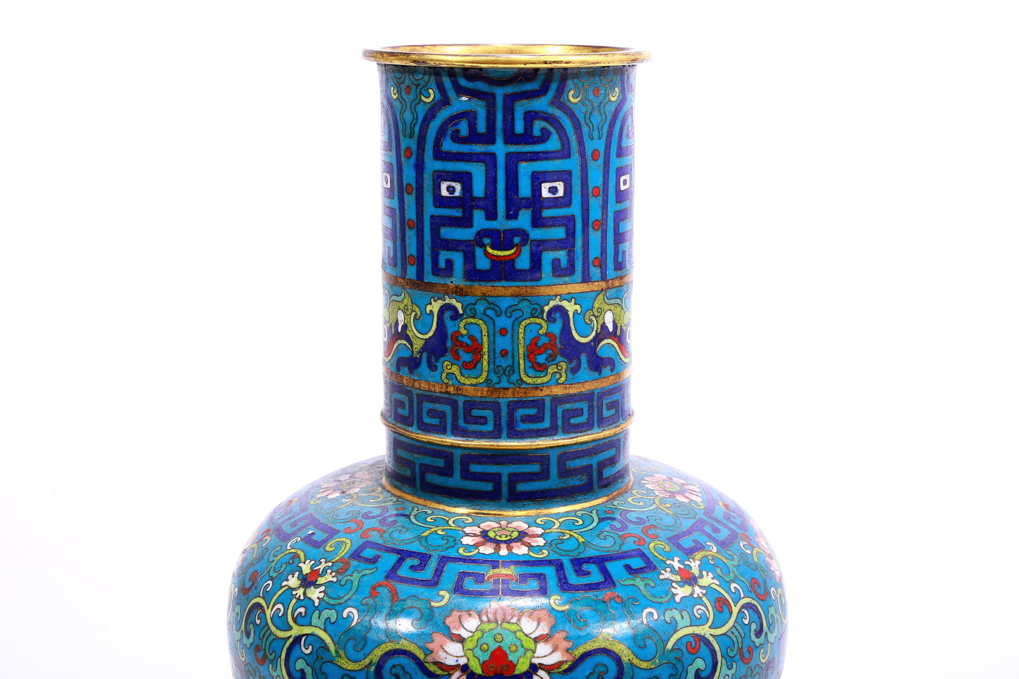 A cloisonné vase with lotus pattern