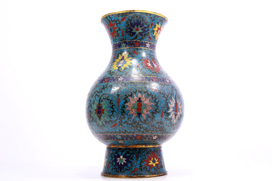 A Wonderful Cloisonne 'Scrolling Lotus' Vase