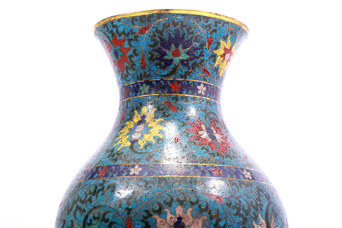 A Wonderful Cloisonne 'Scrolling Lotus' Vase