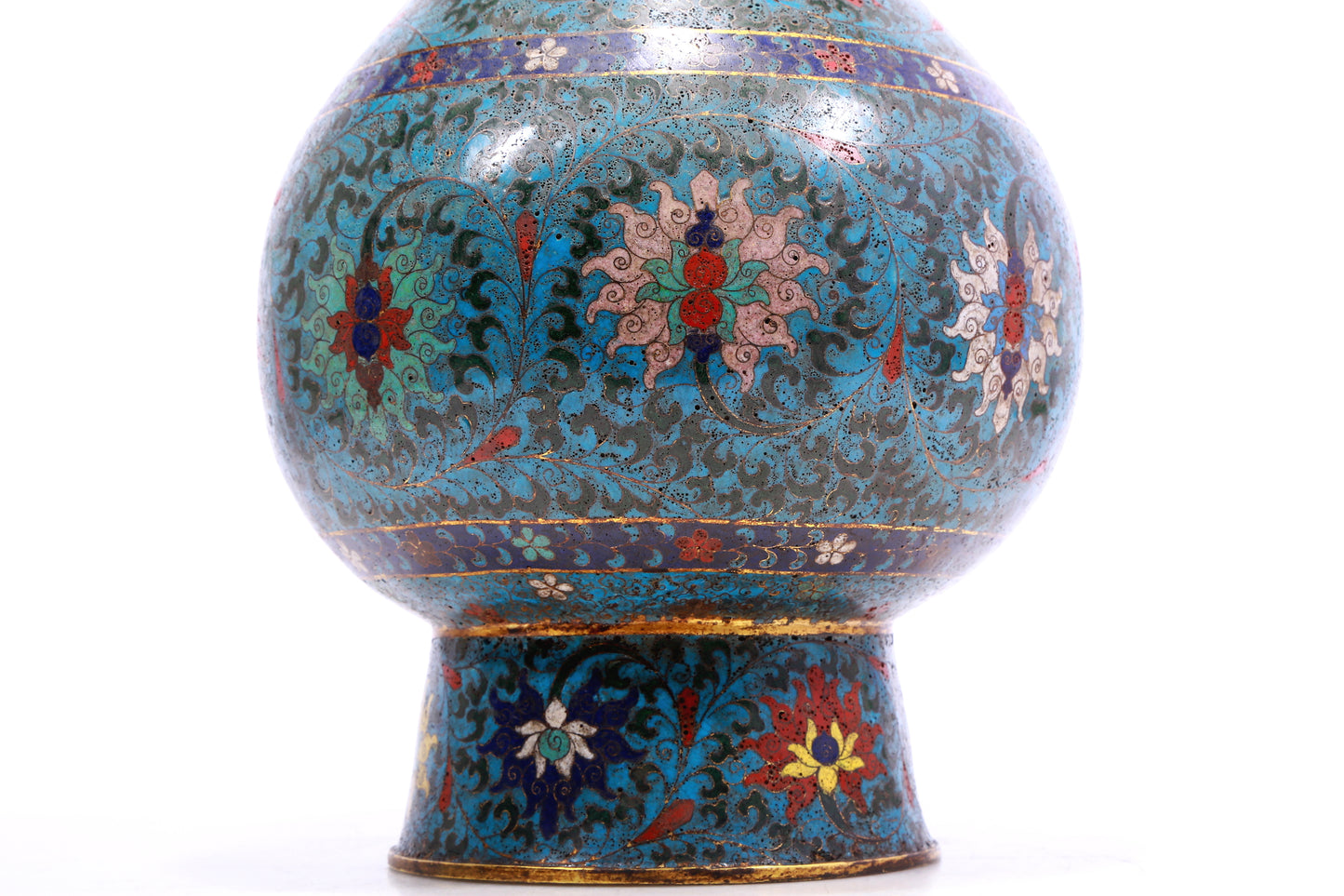 A Wonderful Cloisonne 'Scrolling Lotus' Vase