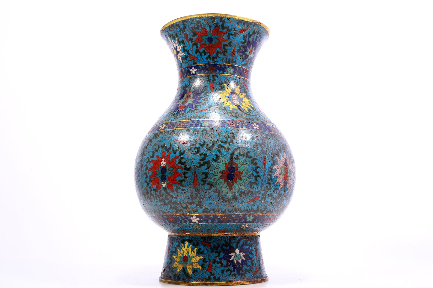 A Wonderful Cloisonne 'Scrolling Lotus' Vase