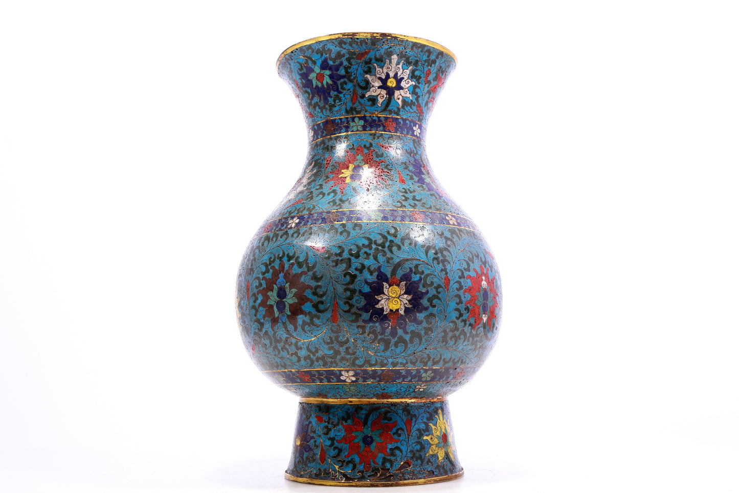 A Wonderful Cloisonne 'Scrolling Lotus' Vase