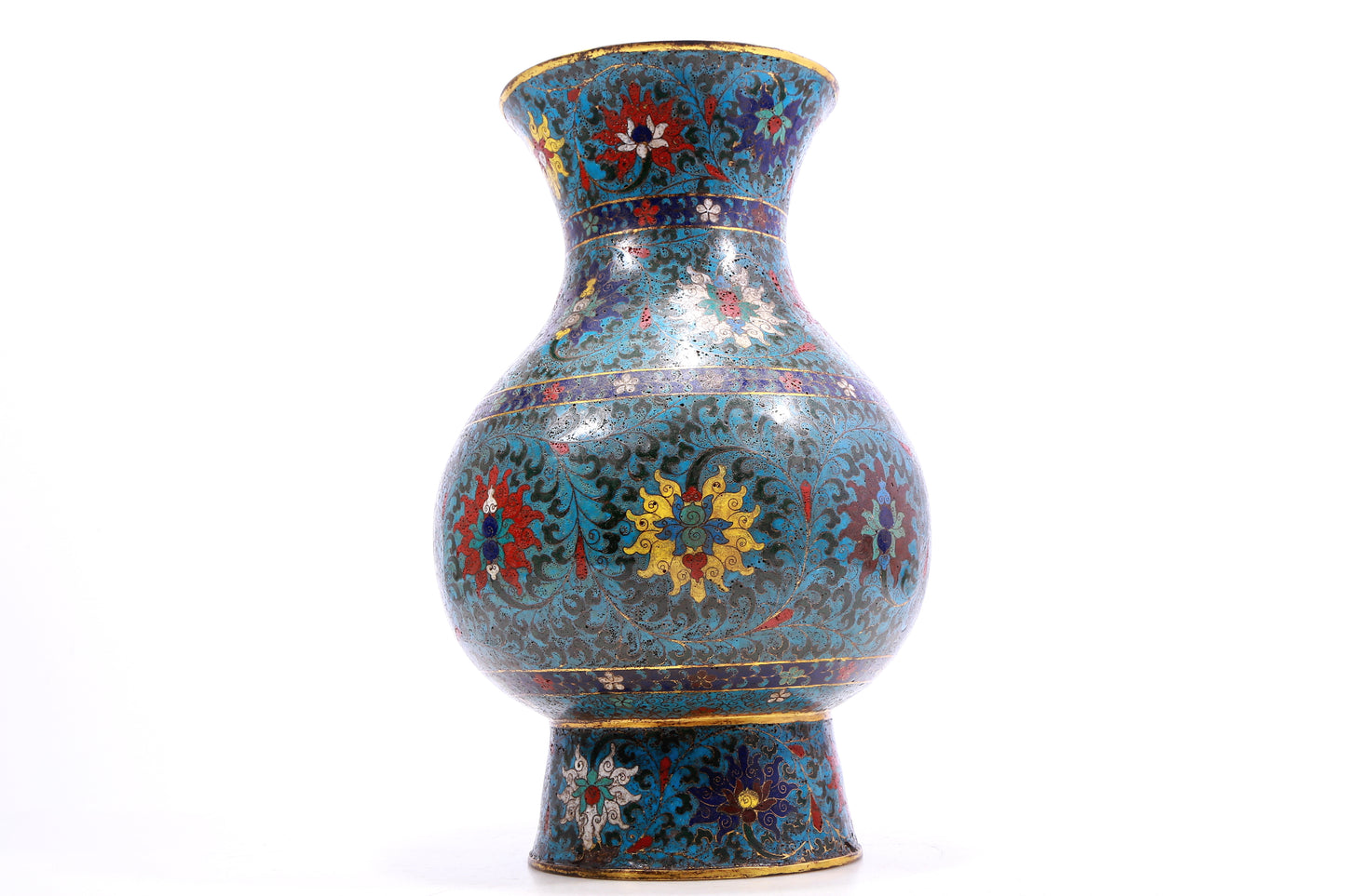 A Wonderful Cloisonne 'Scrolling Lotus' Vase