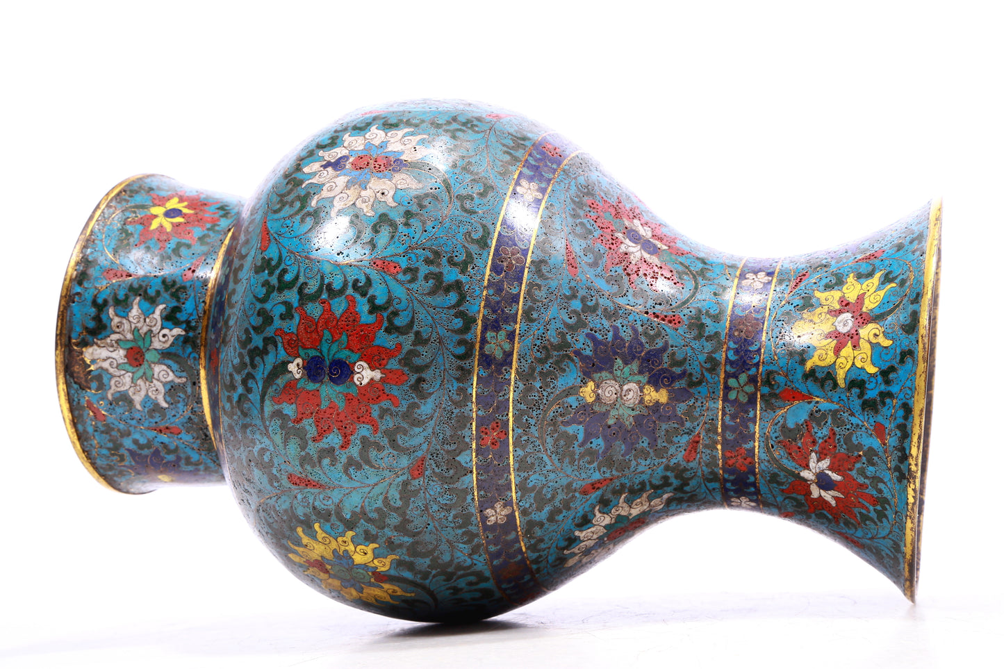 A Wonderful Cloisonne 'Scrolling Lotus' Vase