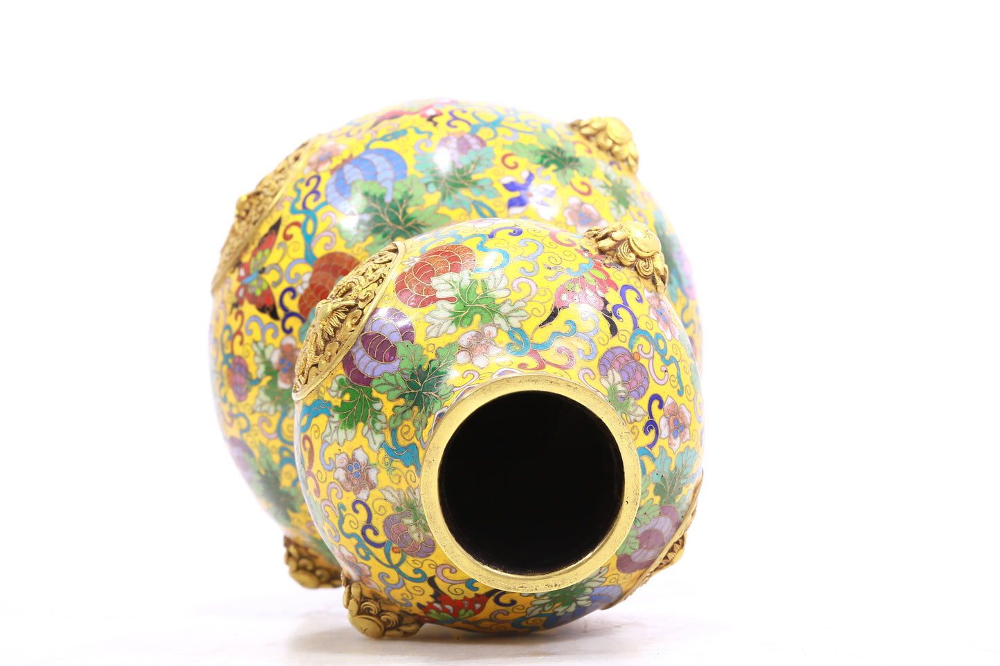 A Fabulous Cloisonne 'Dragon' Gourd-Form Vase