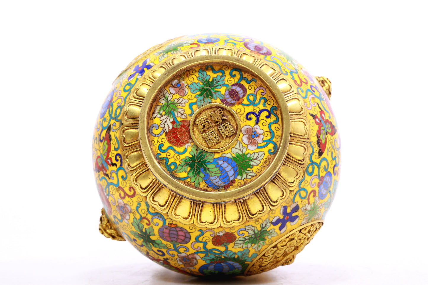 A Fabulous Cloisonne 'Dragon' Gourd-Form Vase