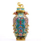 A Gorgeous Cloisonne 'Scrolling Lotus' Phoenix-Handled Vases