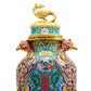 A Gorgeous Cloisonne 'Scrolling Lotus' Phoenix-Handled Vases