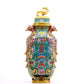 A Gorgeous Cloisonne 'Scrolling Lotus' Phoenix-Handled Vases