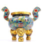 A Gorgeous Cloisonne 'Phoenix& Flower' Tripod Censer