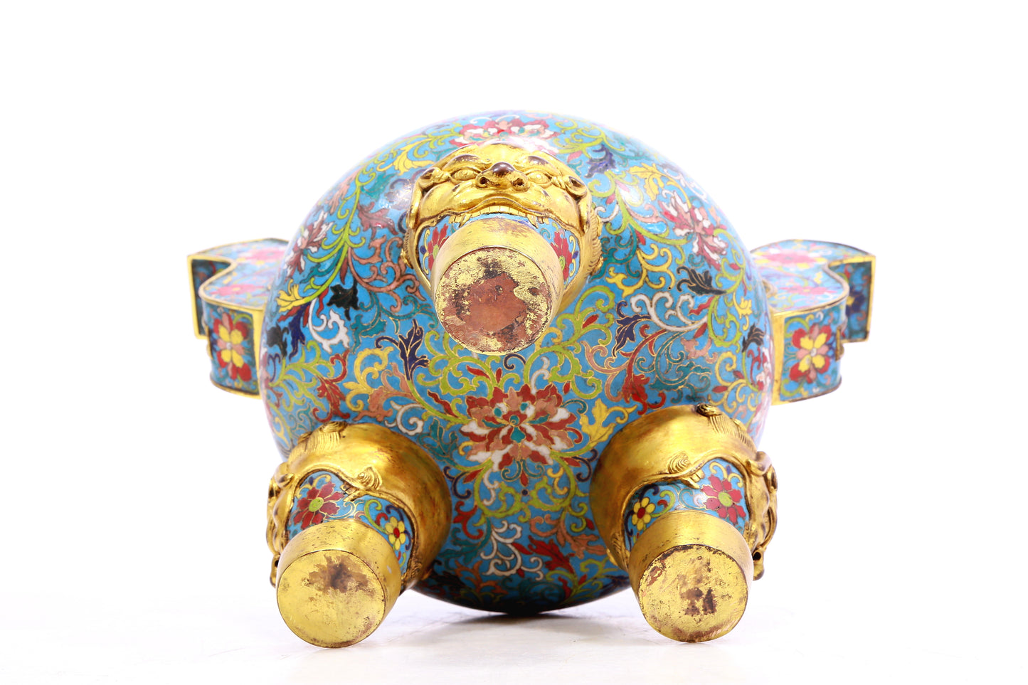 A Gorgeous Cloisonne 'Phoenix& Flower' Tripod Censer