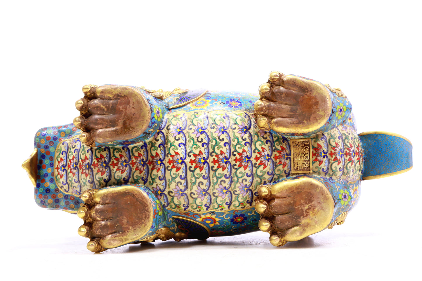 A Fabulous Cloisonne Beast-Form Box