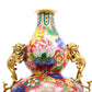 A Gorgeous Cloisonne 'Flower' Dragon-Handled Gourd-Form Vase