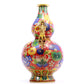 A Gorgeous Cloisonne 'Flower' Dragon-Handled Gourd-Form Vase