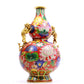 A Gorgeous Cloisonne 'Flower' Dragon-Handled Gourd-Form Vase