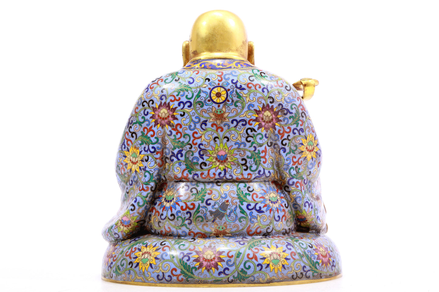 A cloisonné Maitreya Buddha statue