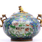 A cloisonne tangled lotus pattern Ruyi ear stove