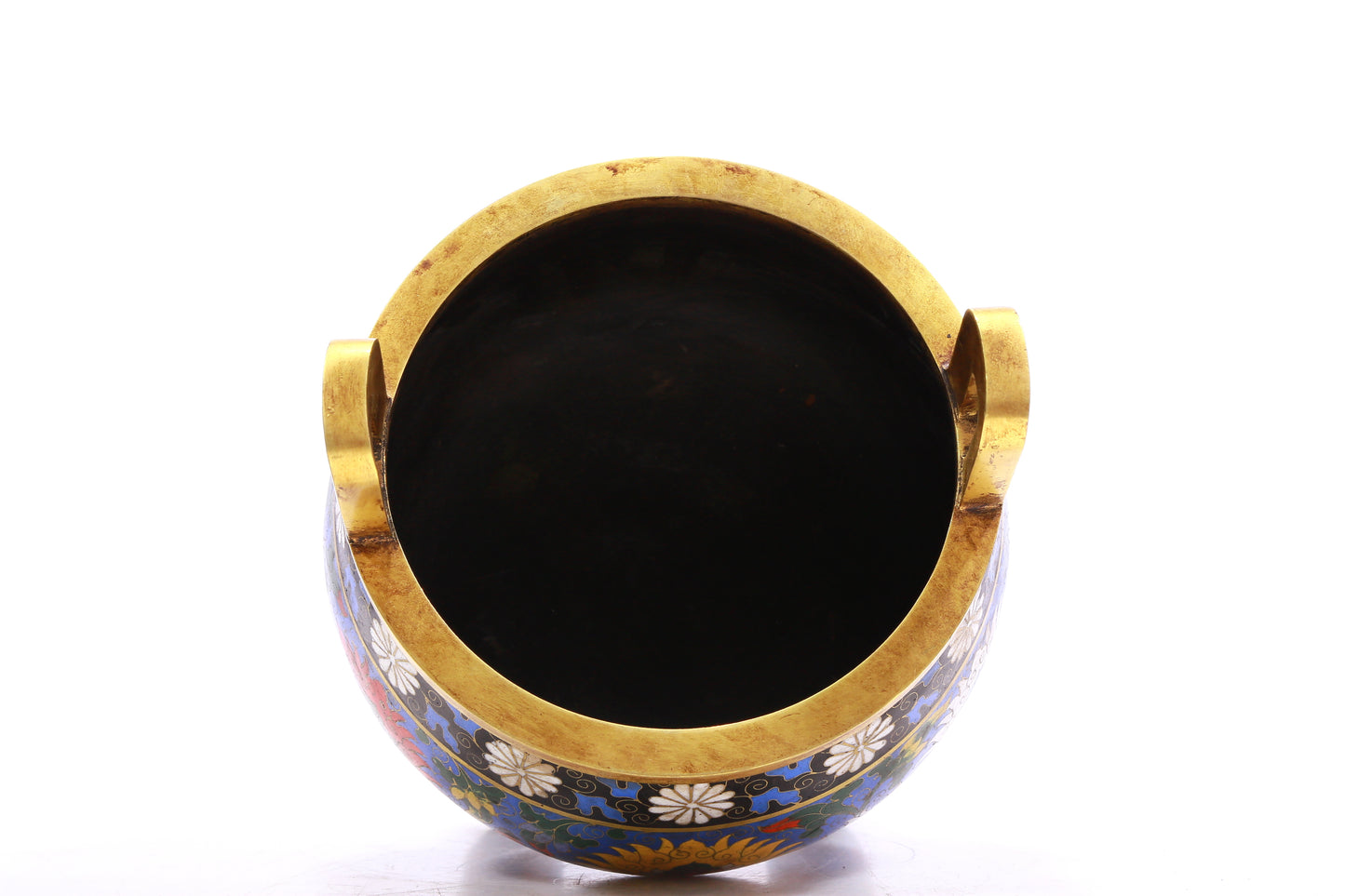 A Superb Cloisonne 'Scrolling Lotus' Tripod Censer